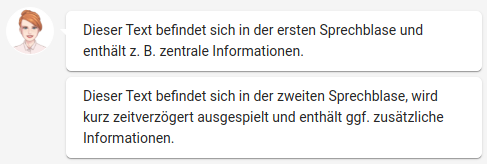 Eine Antwort kann in zwei Sprechblasen aufgeteilt werden