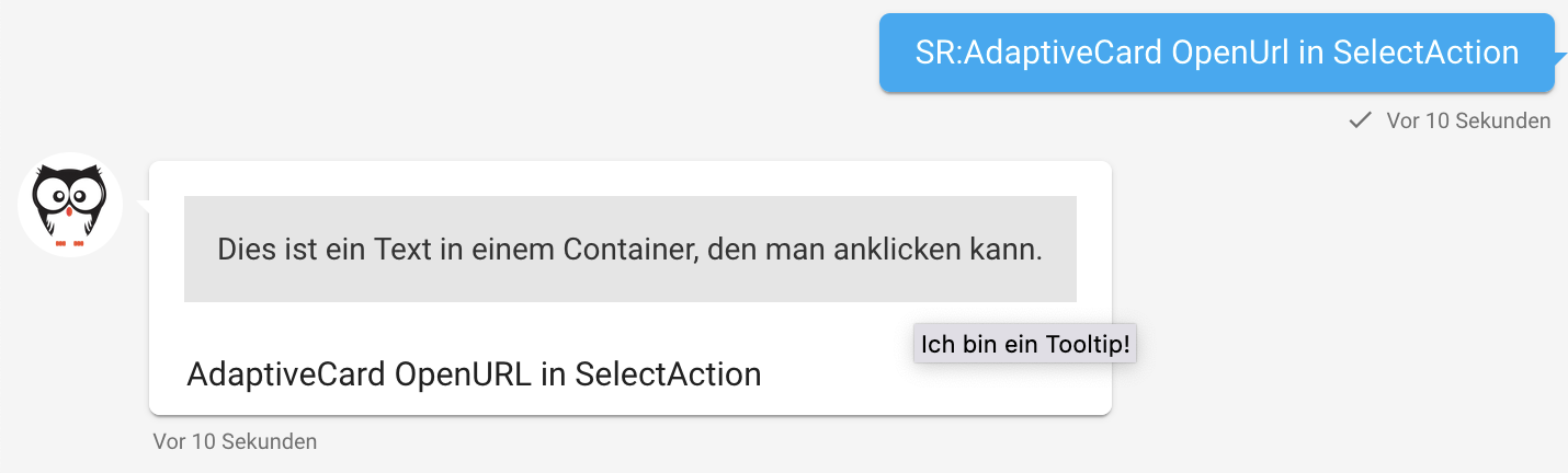 AdaptiveCard Select OpenUrl