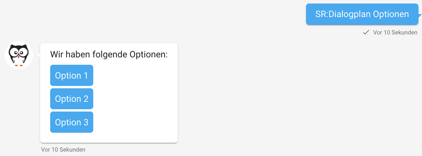 Dialog with options